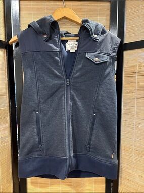Burton Navy Hooded Zip-Up Vest